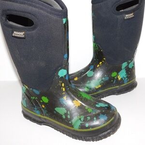 BOGS paint splat green blue winter boots 33 us 2